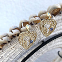 Filigree Heart Africa Tanzanite Earrings