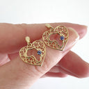 Filigree Heart Africa Tanzanite Earrings