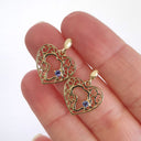 Filigree Heart Africa Tanzanite Earrings