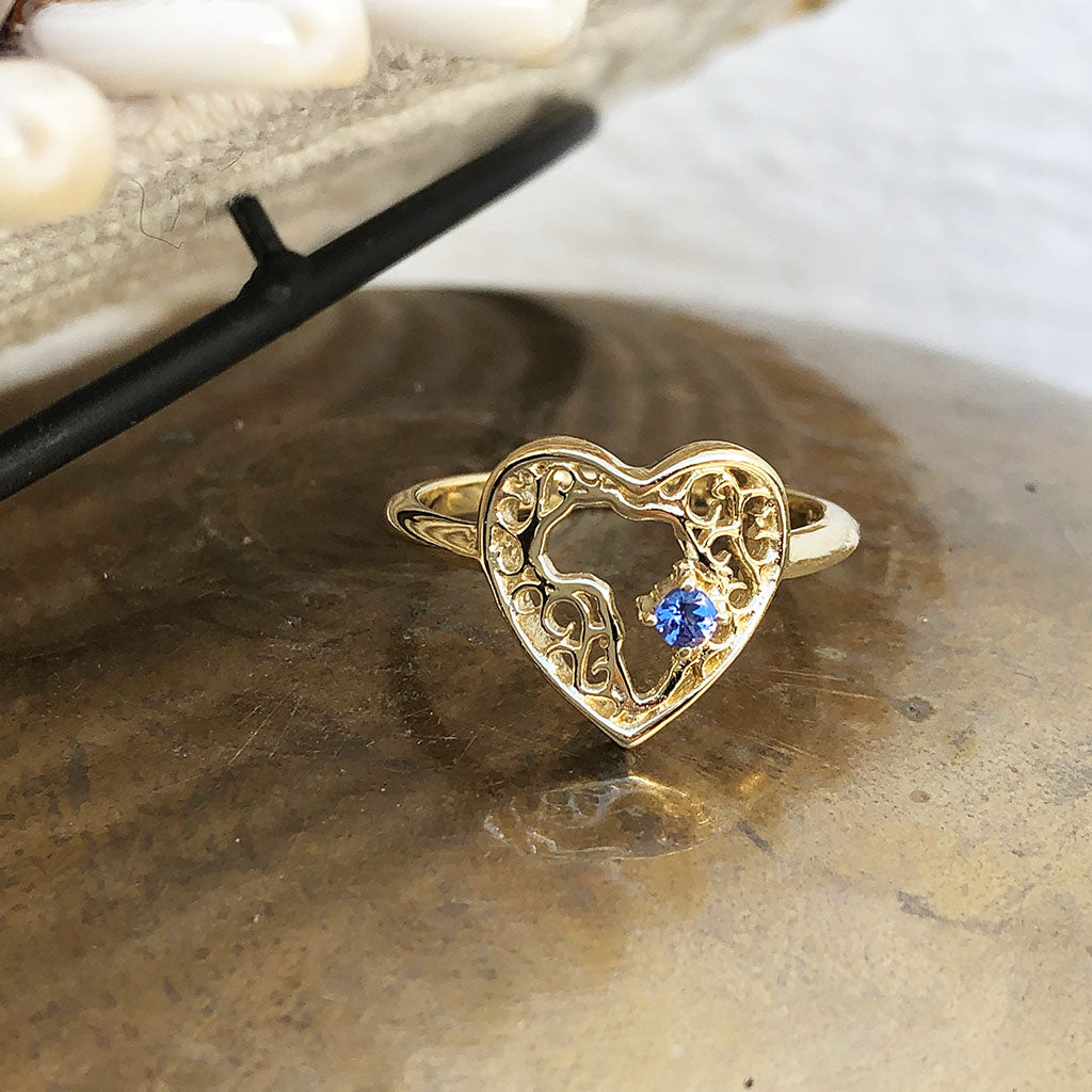 Heart shaped tanzanite outlet ring