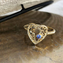 Filigree Heart Africa Tanzanite Ring