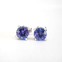 Filigree Round Cut Tanzanite Studs