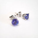 Filigree Round Cut Tanzanite Studs