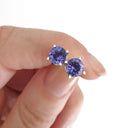 Filigree Round Cut Tanzanite Studs