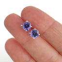 Filigree Round Cut Tanzanite Studs