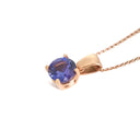 Fixed Bale Four Claw Round Cut Tanzanite Rose Gold Pendant