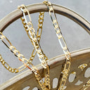 Flat Figaro Yellow Gold Chain