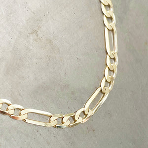 Flat Figaro Yellow Gold Chain