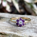 Forget-Me-Not Amethyst and Accent Diamond Cluster Ring