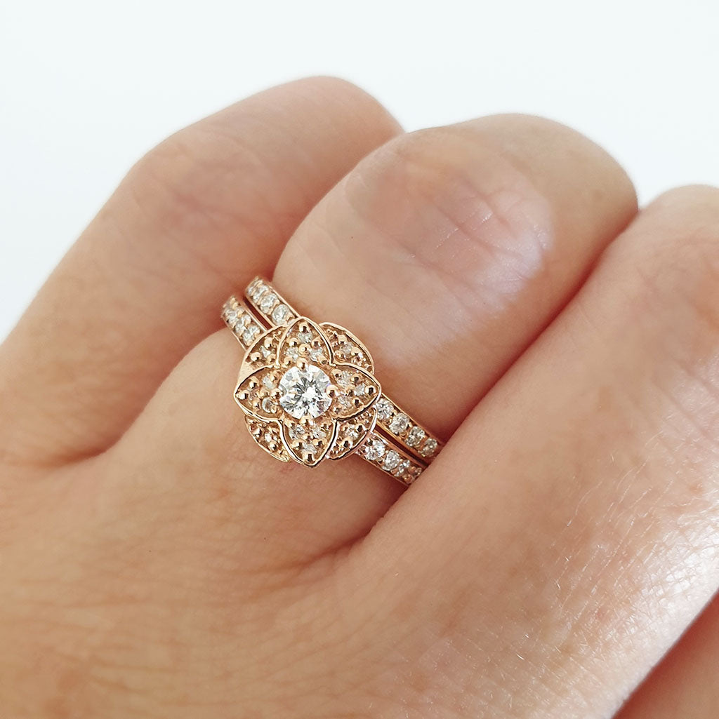 Cluster wedding set sale
