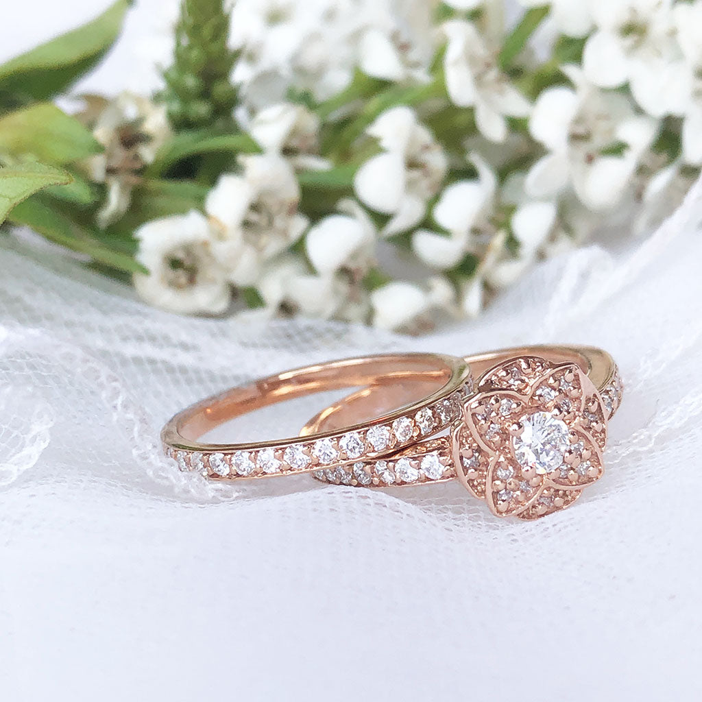 Buy QIAOYING Rose Gold Plated 2ct Round CZ 4 Prongs Simulated Diamond  Solitaire Wedding Engagement Rings for Women (7) at Amazon.in
