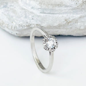 Floral Diamond White Gold Ring