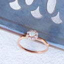Floral White Diamond Rose Gold Ring