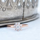 Floral White Diamond Rose Gold Ring