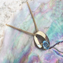 Folded Yellow Gold Aquamarine Pendant