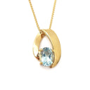 Folded Yellow Gold Aquamarine Pendant