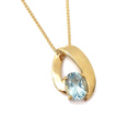 Folded Yellow Gold Aquamarine Pendant