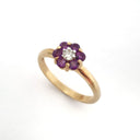 Forget-Me-Not Amethyst and Accent Diamond Cluster Ring