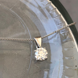 Handcrafted Four Claw Solitaire Round Cut Diamond Pendant