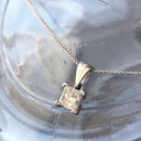 Handcrafted Four Claw Princess Cut Solitaire Diamond Pendant