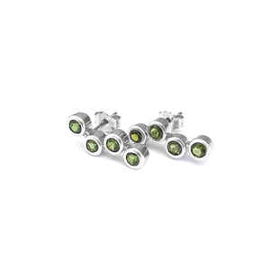 Four Green Tourmaline White Gold Drop Earrings