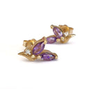 Fun and Flirty Amethyst and Diamond Accent Studs