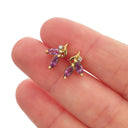  Fun and Flirty Amethyst and Diamond Accent Studs