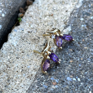 Fun and Flirty Amethyst and Diamond Accent Studs