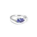Gently Embraced Oval Tanzanite White Gold Ring