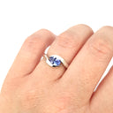 Gently Embraced Oval Tanzanite White Gold Ring