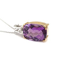 Glamorous Handcrafted Two Tone Amethyst and Diamond Pendant