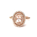  Breathtaking Double Diamond Halo Round Cut Morganite Ring