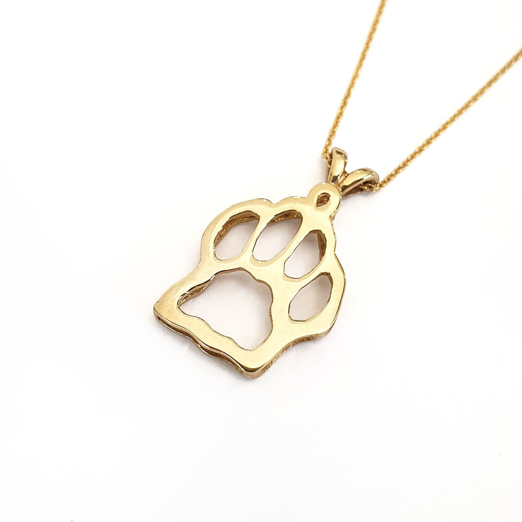 Gold Paw Print Pendant
