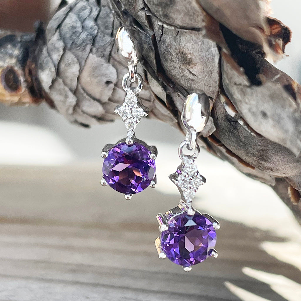 Amethyst and Rose Gold Earrings | Stephanie Robinson Jewelry
