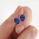 Gorgeous Bezel Set Oval Cut Tanzanite Studs
