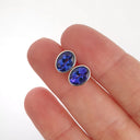 Gorgeous Bezel Set Oval Cut Tanzanite Studs