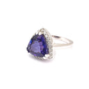 Gorgeous Diamond Halo Trilliant Cut Tanzanite Ring