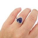 Gorgeous Diamond Halo Trilliant Cut Tanzanite Ring