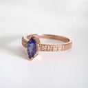 Gorgeous Marquise Tanzanite and Diamond Shouldered Rose Gold