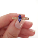 Gorgeous Marquise Tanzanite and Diamond Shouldered Rose Gold