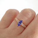 Gorgeous Marquise Tanzanite and Diamond Shouldered Rose Gold