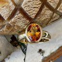 Gorgeous Oval Citrine Bezel Set Yellow Gold Ring