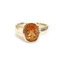  Gorgeous Oval Citrine Bezel Set Yellow Gold Ring