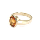  Gorgeous Oval Citrine Bezel Set Yellow Gold Ring