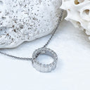 Gorgeous Petite Round White Diamond Halo Pendant