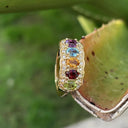 Gorgeous Rainbow Yellow Gold and Diamond Ring