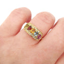  Gorgeous Rainbow Yellow Gold and Diamond Ring