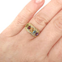  Gorgeous Rainbow Yellow Gold and Diamond Ring
