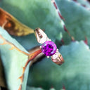 Grape Garnet Split Shoulder Rose Gold and Diamond ring