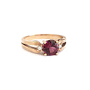   Grape Garnet Split Shoulder Rose Gold and Diamond ring